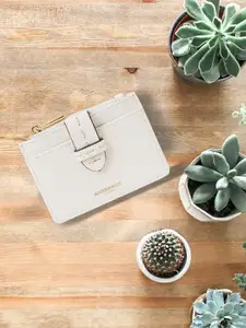 Accessorize London Faux Leather Buckle Detail Stitched Cardholder