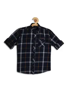 CAVIO Boys Checked Comfort  Spread Collar Cotton Casual Shirt