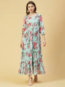FASHOR Floral Print Crepe Maxi Dress