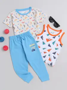 BUMZEE Infant Boys Printed Pure Cotton T-shirts with Pyjama
