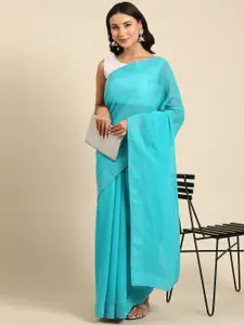 Anouk Teal Blue Embellished Poly Georgette Saree