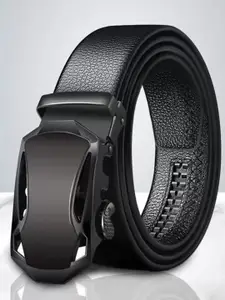 Roadster Men Black Textured Artificial Leather Formal Belt