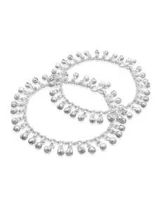 RUHI COLLECTION Set Of 2 Silver-Plated Anklets
