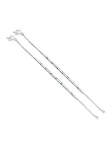 RUHI COLLECTION Set Of 2 Silver-Plated Textured Anklets