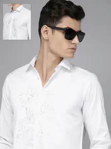 THE BEAR HOUSE Men Slim Fit Printed Pure Cotton Casual Shirt