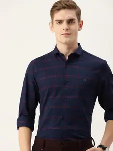 Peter England Men Super Slim Fit Checked Semiformal Shirt