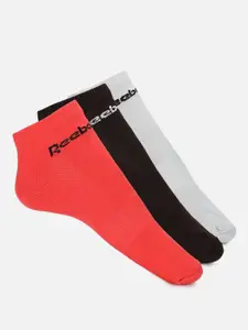 Reebok Men Pack Of 3 Patterned Cotton Ankle Length Socks