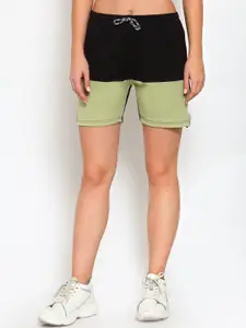 KLOTTHE Women Colourblocked Rapid Dry  Sports Shorts