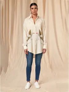 Masaba Comfort Graphic Printed Longline Cotton Casual Shirt