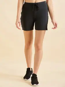 Sweet Dreams Women Black Mid-Rise Lounge Shorts
