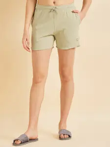 Sweet Dreams Women Green Mid-Rise Lounge Shorts