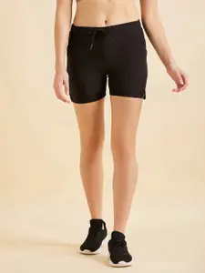 Sweet Dreams Women Black Mid-Rise Lounge Shorts