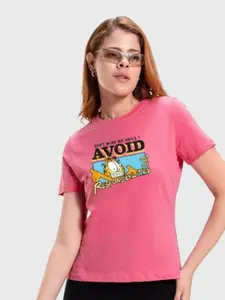 Bewakoof X Garfield Printed Round Neck Cotton T-shirt