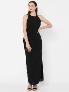 MISH Black Embellished A-Line Maxi Dress