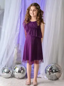 LilPicks Girls Embellished Ruffled A-Line Dress