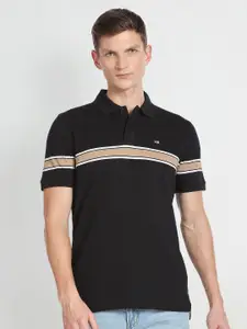 Arrow Sport Striped Polo Collar Pure Cotton T-Shirt