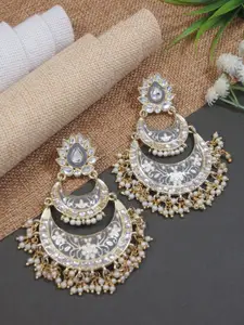 I Jewels Gold-Plated Contemporary Chandbalis Earrings