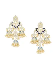 I Jewels Gold-Plated Contemporary Jhumkas Earrings