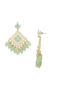 I Jewels Gold-Plated Contemporary Drop Earrings