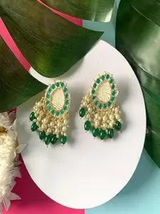 I Jewels Gold-Plated Contemporary Drop Earrings