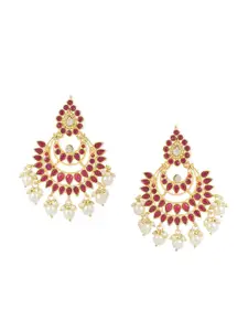 I Jewels Gold-Plated Contemporary Chandbalis Earrings