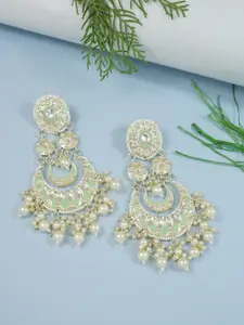 I Jewels Gold-Plated Contemporary Chandbalis Earrings