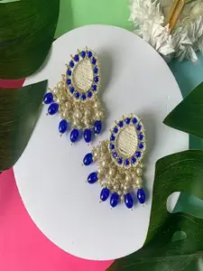 I Jewels Gold-Plated Kundan Studded Drop Earrings