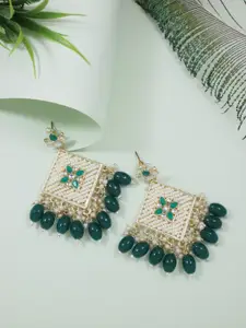 I Jewels Gold-Plated Contemporary Drop Earrings