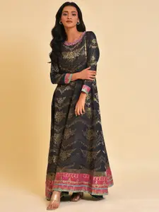 WISHFUL Ethnic Motifs Printed Fit and Flare Ethnic Dress