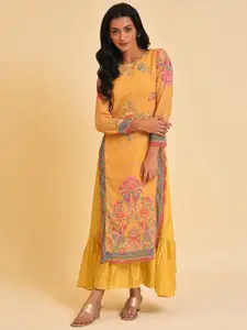 WISHFUL Ethnic Motifs Printed Fit and Flare Ethnic Dress