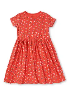 Gini and Jony Girls Floral Printed Cotton Fit & Flare Dress