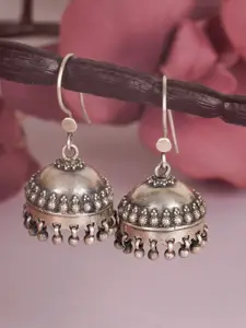 Shyle 925 Sterling Silver Dome Shaped Jhumkas