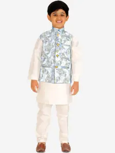 Pro-Ethic STYLE DEVELOPER Boys Mandarin Collar Kurta with Pyjamas & Nehru Jacket
