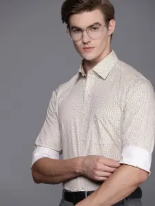 Raymond Men Pure Cotton Slim Fit Opaque Printed Formal Shirt