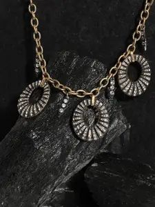 SOHI Gold-Plated Stone-Studded Necklace
