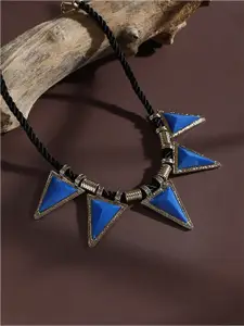 SOHI Gold-Plated Stone-Studded Necklace