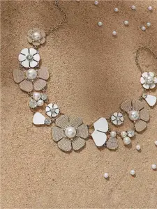 SOHI Gold-Plated Statement Necklace