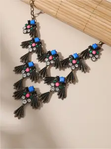 SOHI Gold-Plated Stone-Studded Necklace