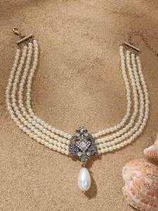 SOHI Gold-Plated Statement Necklace