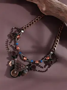 SOHI Gold-Plated Statement Necklace