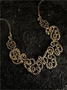 SOHI Gold-Plated Statement Necklace