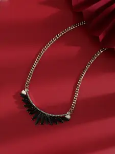 SOHI Gold-Plated Artificial Stones Necklace