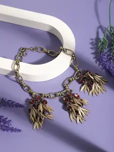 SOHI Gold-Plated Stone Studded Necklace