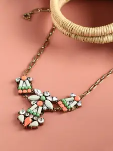 SOHI Gold-Plated Statement Necklace