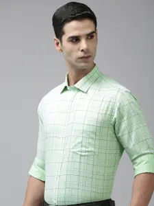 Park Avenue Men Slim Fit Tartan Checks Opaque Pure Cotton Formal Shirt