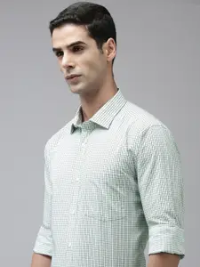 Park Avenue Men Slim Fit Tartan Checks Opaque Pure Cotton Formal Shirt