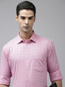 Park Avenue Men Slim Fit Opaque Checked Pure Cotton Formal Shirt