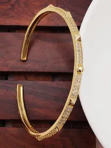 ZIVOM Gold-Plated Cubic Zirconia Cuff Bracelet