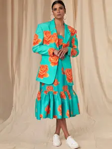 Masaba Floral Printed Comfort-Fit Single-Breasted Blazers