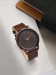 GIORDANO Men Dial & Leather Straps Analogue Watch GD4101-04